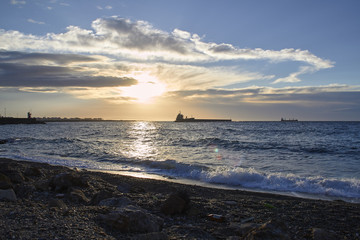 Sunrise at Cala de San Telmo, Almeria, Spain