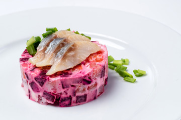 Salad of herrings and beets