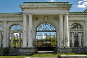 Ekaterinburg, Russia - May 18, 2006: Gate of City palace of children and youth creativity...