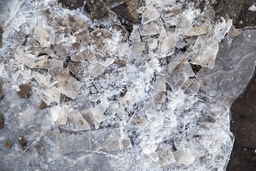 winter ice on the ground as a background