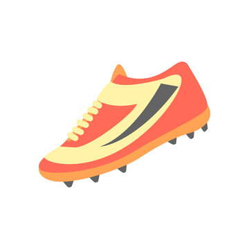 One Training Shoe, Part Of American Football Related Isolated Objects Series Of Sportive Illustrations.