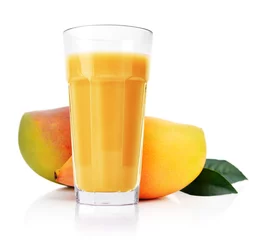 Papier Peint photo Lavable Jus Mango juice in glass