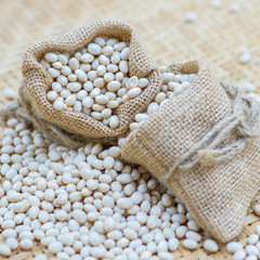 Closeup white beans