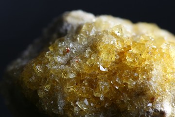 Golden fluorite crystals
