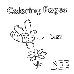 Cartoon Bee Coloring Book