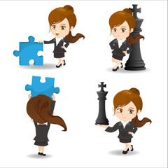 Fototapeta premium cute cartoon businesswoman