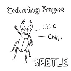 Cartoon Beetle Coloring Book