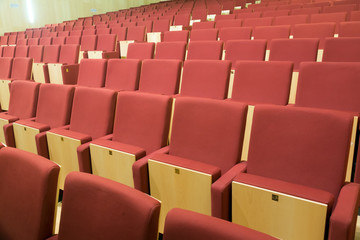 Rows of chairs in audience hall