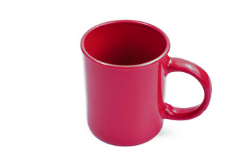 Isolated empty cup for tea and coffee. Red color