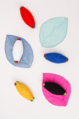 Korean traditional gift box on Silk background