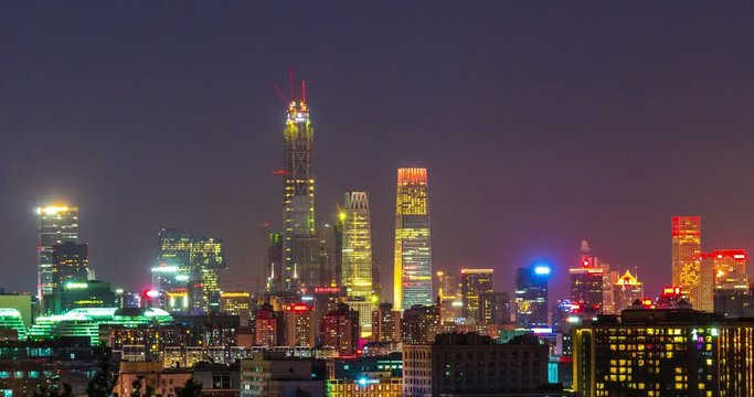 4k. Skyscrapers in Beijing, China. Timelapse