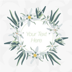 Invitation to the wedding with edelweiss flowers