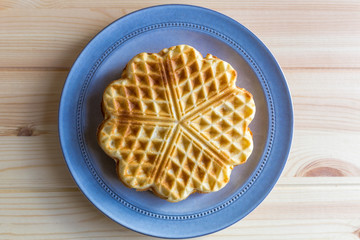 våfflor på en tallrik ovanifrån