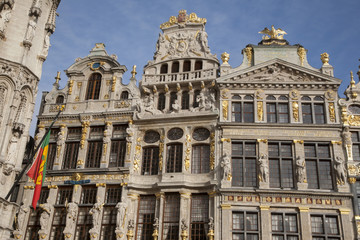 Fototapeta na wymiar Gran Place Facades - Main Square; Brussels