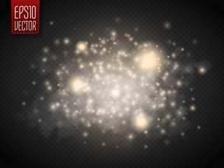 Glitter glow special light effect. Sparkling dust particles. Vector illustration