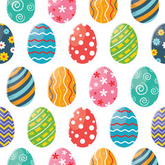 Seamless Pattern with Colorful Easter Eggs