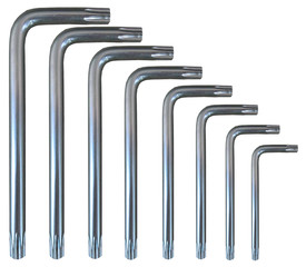 Torx Key Silver Set Isolated
