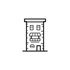 Icon of a building for real estate agency. Symbol modern urban