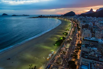 Printed roller blinds Copacabana, Rio de Janeiro, Brazil Nachtleben an der Copacabana, in Rio de Janeiro, Brasilien