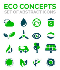 Set of vector eco nature environmental icons