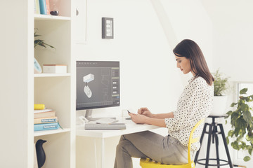 Young Beautiful Businesswoman Working