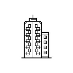 Icon of a building for real estate agency. Symbol modern urban