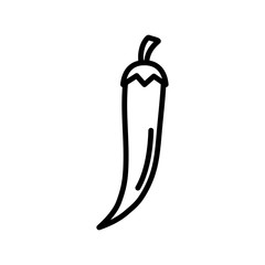 chilli pepper vegetable icon line black on white