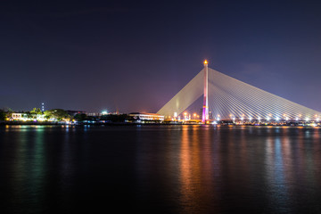 Fototapeta na wymiar Rama VIII Bridge at night