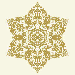 Elegant vector golden ornament in classic style. Abstract traditional pattern with oriental elements. Classic vintage pattern