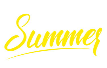 Summer. Calligraphic summer lettering isolated on white