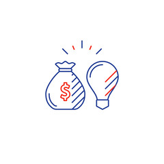Business idea, financial consulting, money investment strategy, line icon