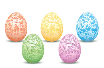 decorative easter eggs - vector floral ornament