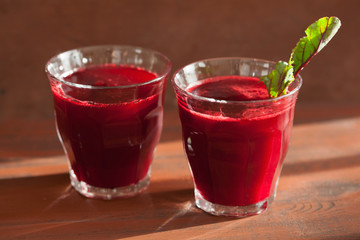 fresh healthy beetroot juice and vegetable