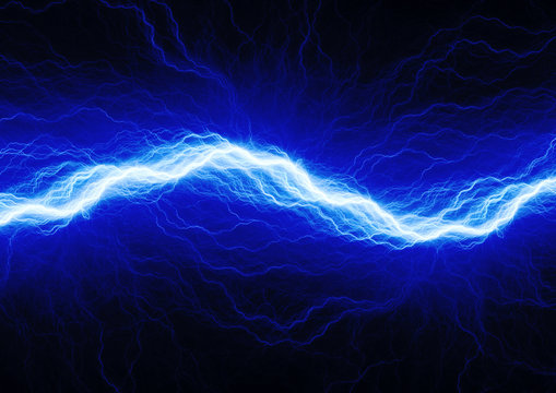 Blue electrical lightning