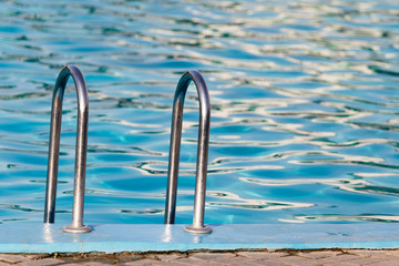 Outdoor pool with blue water