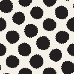 Vector seamless pattern. Abstract background with floral brush strokes. Monochrome hand drawn texture