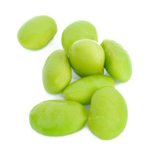fresh green peas isolated on a white background