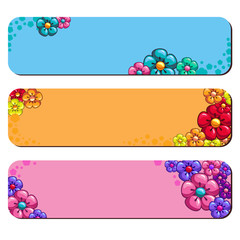 Floral banners vector retro style
