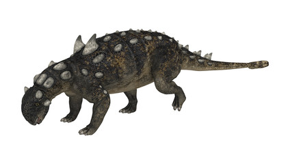 3D Rendering Dinosaur Euoplocephalus on White