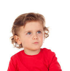 Adorable baby with curly hair