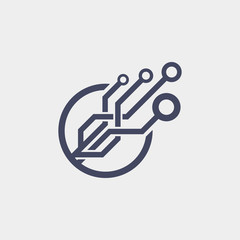 Technology logo. Tech logo icon.