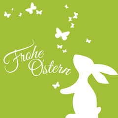 Osterhase und Schmetterlinge