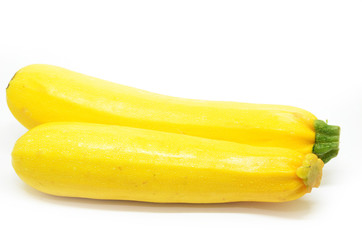 Two ripe yellow courgettes