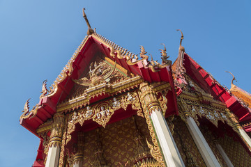 Fototapeta premium Thai temple with blue sky