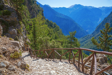 National Park of Samaria, Grecce, island Crete. Gorge Samaria. Magnificent view the top of the...