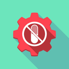 Long shadow gear with  a pill  in a not allowed signal