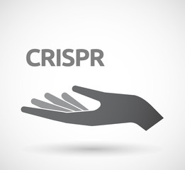 Isolated hand with  the clustered regularly interspaced short palindromic repeats acromym CRISPR