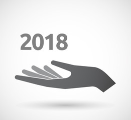 Isolated hand with  the number 2018