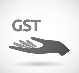 Obraz premium Isolated hand with the Goods and Service Tax acronym GST