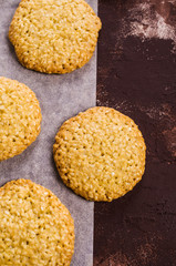 Cookie with sesame seeds.